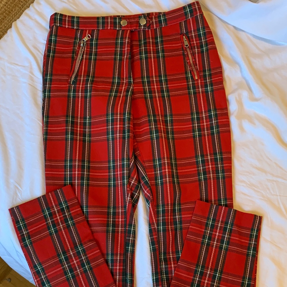 Red Plaid  Pants